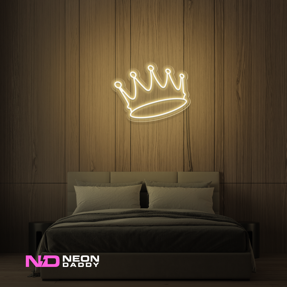 Color: Warm White 'Crown' LED Neon Sign - Affordable Neon Signs