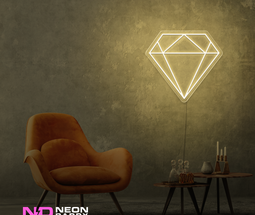 Color: Warm White 'Diamond' LED Neon Sign - Affordable Neon Signs