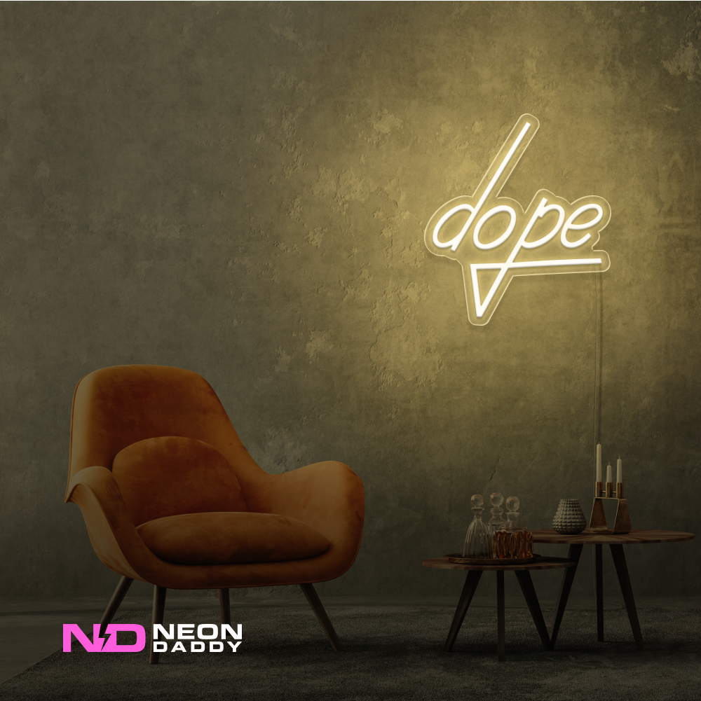 Color: Warm White 'Dope' LED Neon Sign - Affordable Neon Signs
