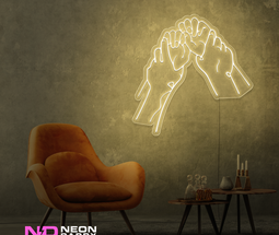 Color: Warm White 'Naughty Hands' LED Neon Sign - Boujee Neon Signs