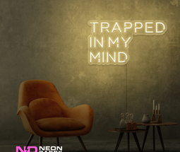 Color: Warm White Trapped in My Mind LED Neon Sign