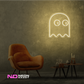 Color: Warm White Ghost Pacman LED Neon Sign
