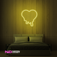 Color: Yellow 'Melting Heart' - LED Neon Sign - Affordable Neon Signs