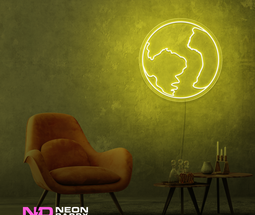 Color: Yellow Earth LED Neon Sign