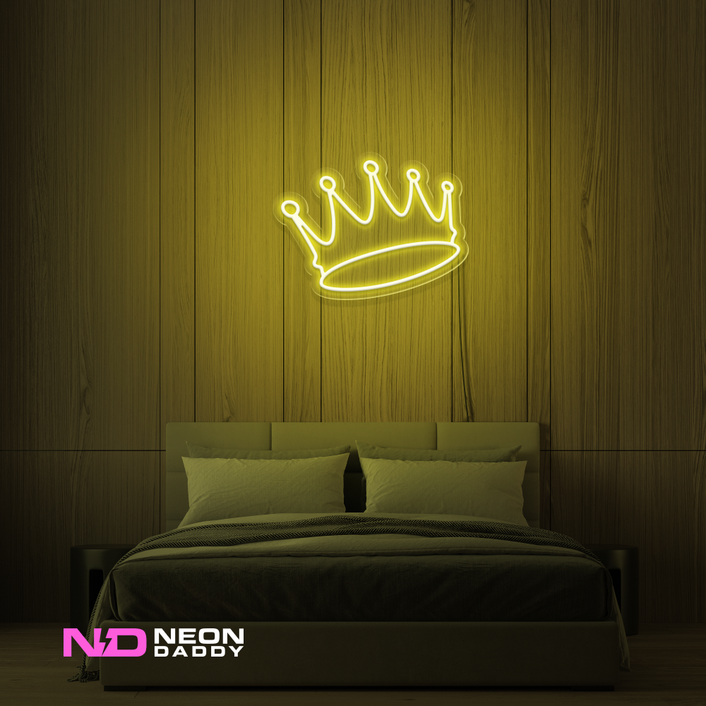 Color: Yellow 'Crown' LED Neon Sign - Affordable Neon Signs