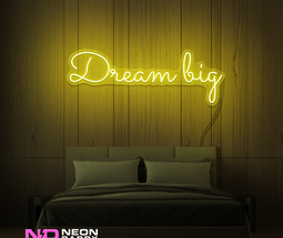 Color: Yellow 'Dream Big' LED Neon Sign - Affordable Neon Signs