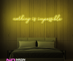 Color: Yellow Nothing Is Impossible Neon Sign
