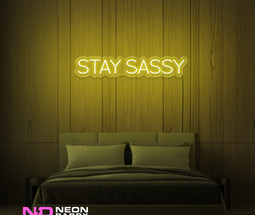 Color: Yellow 'Stay Sassy' - LED Neon Sign - Affordable Neon Signs