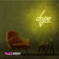 Color: Yellow 'Dope' LED Neon Sign - Affordable Neon Signs