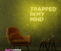 Color: Yellow Trapped in My Mind LED Neon Sign