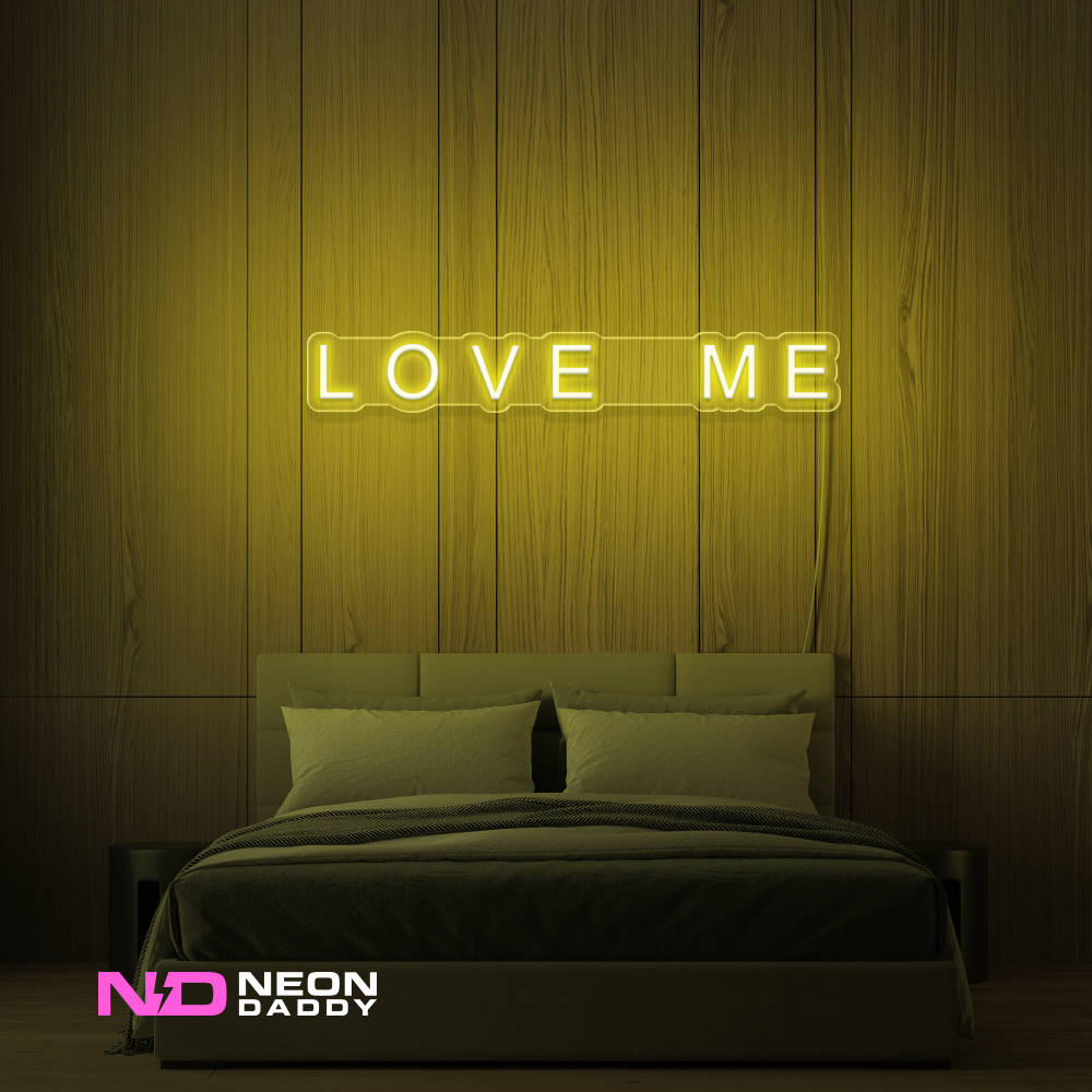 Color: Yellow 'Love Me' - LED Neon Sign - Affordable Neon Signs