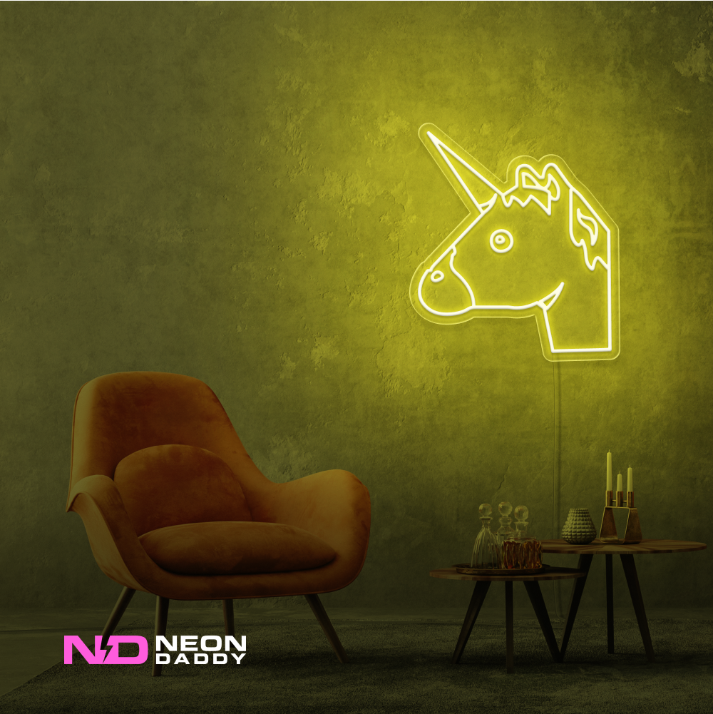 Color: Yellow 'Unicorn' - Kids LED Neon Sign - Affordable Neon Signs